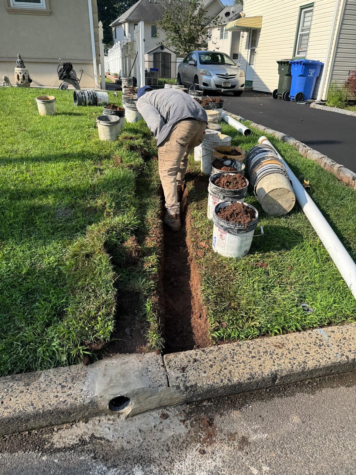 Downspout drainage work by Green Force Property Services